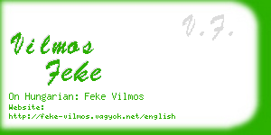 vilmos feke business card